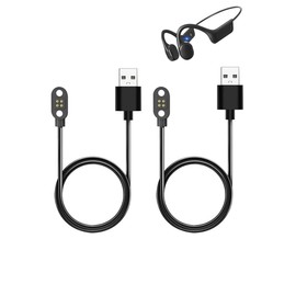 WUNIAK Charging Cable for SilisoundTek Bone Conduction Swimming Headphones S800, Magnetic USB Charging Cable USB Flexible Accessories for SilisoundTek S800 ，（2 Pack）