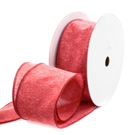 Knitial - Cinta de lino rojo de ladrillo de 2-1/2" x 25 yardas