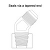 EVIL ENERGY 6AN Male Flare to 1/4" NPT Pipe 45
