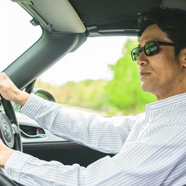 Lancetti Men's Polarized Sunglasses for Driving, LC-S104 Black/Polarized Smoke