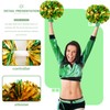 2 Pack Cheerleading Pom Poms with Sticks Green Gold 14