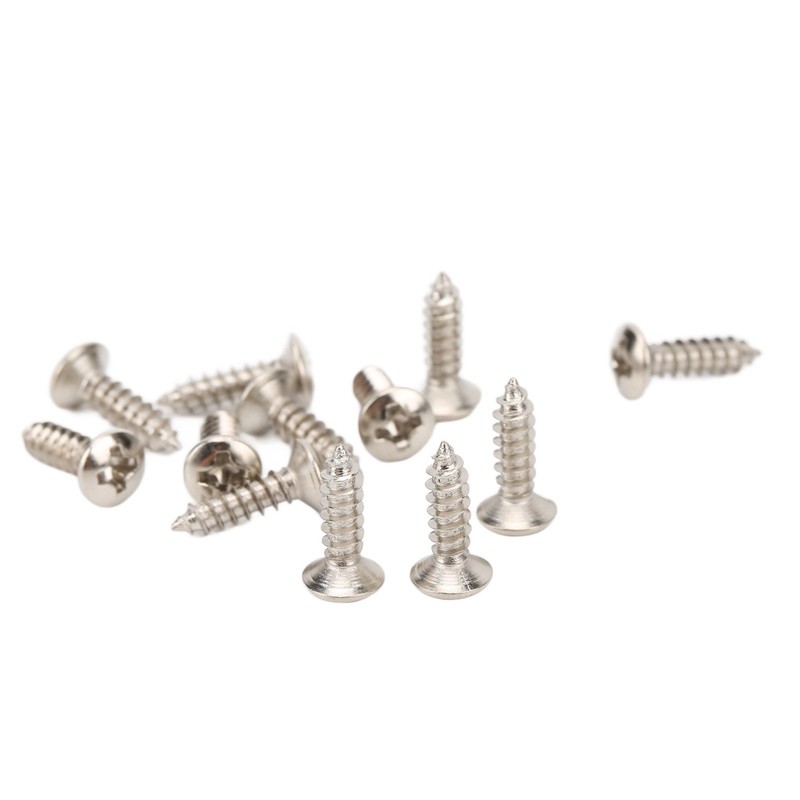 100PCS Guitar Pickguard Screws Metal Guard Plate Mounting Screw Electric