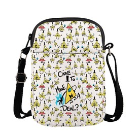 MBMSO Gravity Cartoon Inspired Gift Bill Cipher Crossbody Bag Bill Cipher Merch for GF Bill Cipher Fan Mystery Shack Gift Bag, Bc Cb