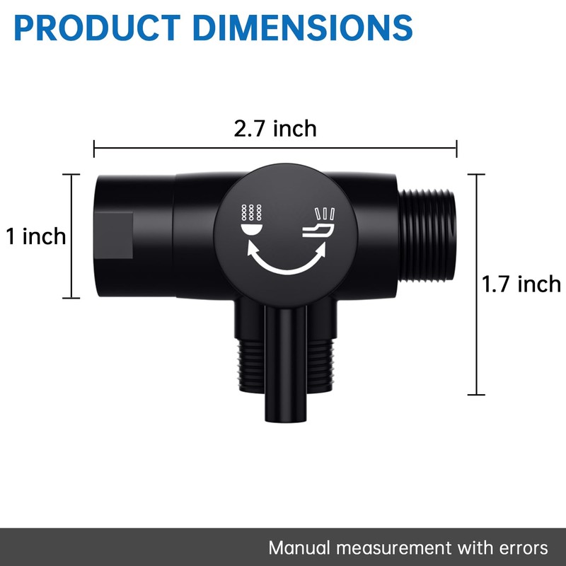 G-Promise Solid Metal Shower Arm Diverter for Hand Held Showerhead