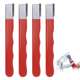 4 Pcs Portable Knife Sharpener, Multipurpose Handheld Blade Sharpener for Knives, Scissors, Garden Tools, Pruners, Hedge Shears – Compact and Durable with Protective Cover