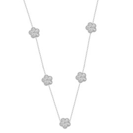 Myrnaist Gold Clover Necklace for Women, Flower pendant Necklace, Five Leaf Clover Necklaces Dainty Lucky Clover Jewelry Gifts