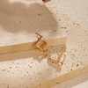 18k Gold-Plated Copper Hoop Earrings Square Frame Zircon Stud Earrings