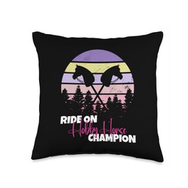 Ride On Hobby Horse Champion hobby horse Throw Pillow
