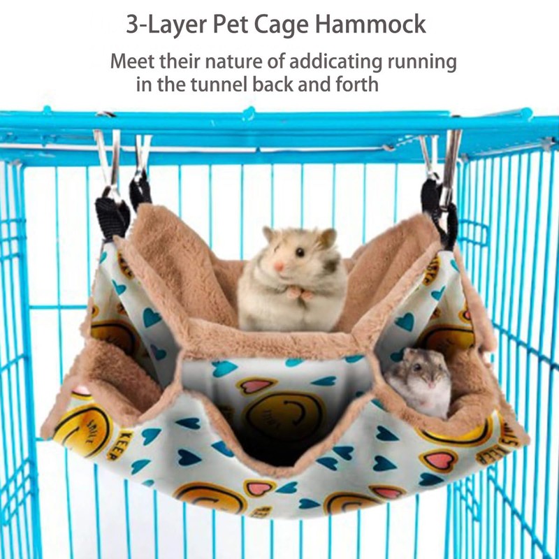 ZYYRSS 3-Layer Pet Cage Hammock, Small Animals Hanging Bed Soft