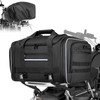 Marscamd Waterproof Motorcycle Tail Luggage Bag, 48L-64L Expandable, a Rain