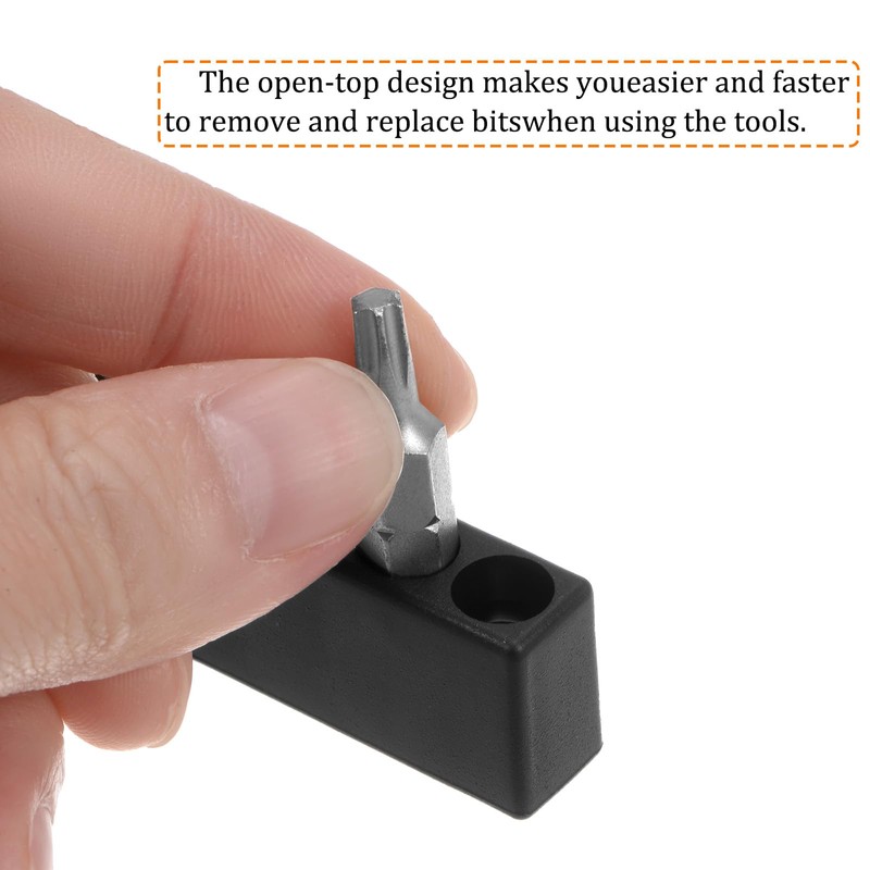 sourcing map 12pcs Plastic Hex Shank Screwdriver Bit Holder Organizer