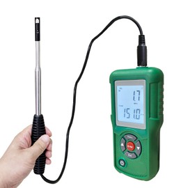 Vanlison Professional Hot Wire Anemometer – Wind Speed Meter & Air Flow Measurement for HVAC, Measures CFM/CMM, Temperature (℃/℉), Ventilation Ducts, Fans | Auto-Off & Backlit LCD Display