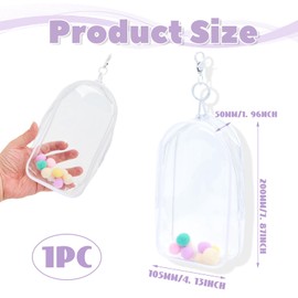 Pram Bag with Keychain (White) Transparent Plush Protective Cover Doll Case Presentation Bag Portable Mini Acrylic Suitcase