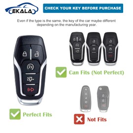 EKALA for Ford Key Fob Cover with Keychain Lanyard, 4 5 Buttons Soft TPU Keys Shells White Key Fob Cover Compatible with Ford F150 Explorer Mustang Edge Lincoln MKZ MKX MKC(Frd-2+3)