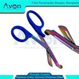 Avon Surgical 7.5" EMT Trauma Utility Scissors, Serrated, Fluoride Coated, Multi-Purpose