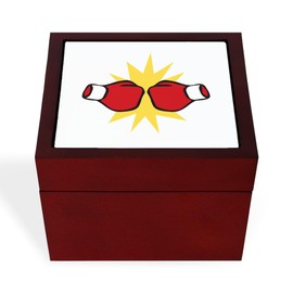 CafePress Boxing Punch Memory Keepsake Jewelry Box, 5"x5"x3.75"