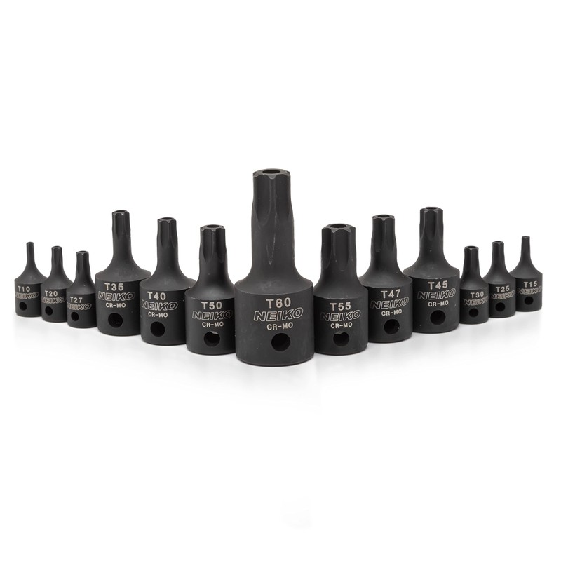 NEIKO 10282B 13 Piece Security Torx Socket Bit Set, 6