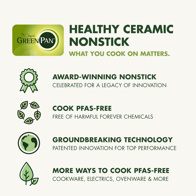 GreenPan Swift Healthy Ceramic Nonstick, 1QT and 2QT Saucepan Set,