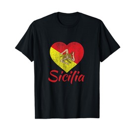 I Heart Sicily - Love Sicily Vintage Faded T-Shirt