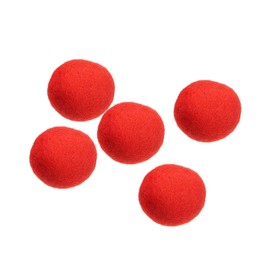 PATIKIL Wool Felt Balls Beads Wool Felting Pom 3cm 30mm Red for Home Crafts Handcrafts Project DIY Pack of 5