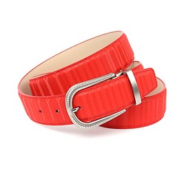 Anthoni Crown Women's Leather Belt, red