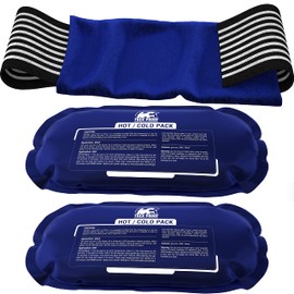 Ice Packs for Injuries Reusable (3-Piece Set) – Hot and Cold Ice Pack Therapy Gel Wrap Support – Supports Recovery, Joint and Muscle Pain – Knees, Back & More (3 Piece Set - Classic)