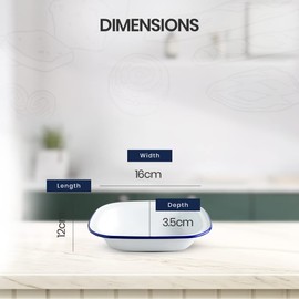 Winsome White Enamel Pie Dish Pudding Baking Steak Oblong Bake Oven Tin Pans Traditional Bakeware (L 16 x W 12 x D 3.5 CM)