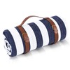 Timirock Striped Picnic Blankets 80” x 80” Extra Large Waterproof