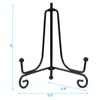Hordion 2 Pack Plate Stand, 4 Inch Black Iron Easel