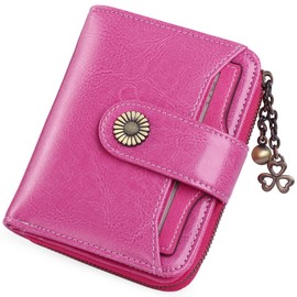 SENDEFN Women's Small Purse, Women's Genuine Leather, with Coin Compartment, Small Zip Wallet, Card Holder, with RFID Blocker, Modern