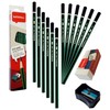 HB Pencils, Pack of 10, ZJax Hexagonal Pencils Eraser Sharpener