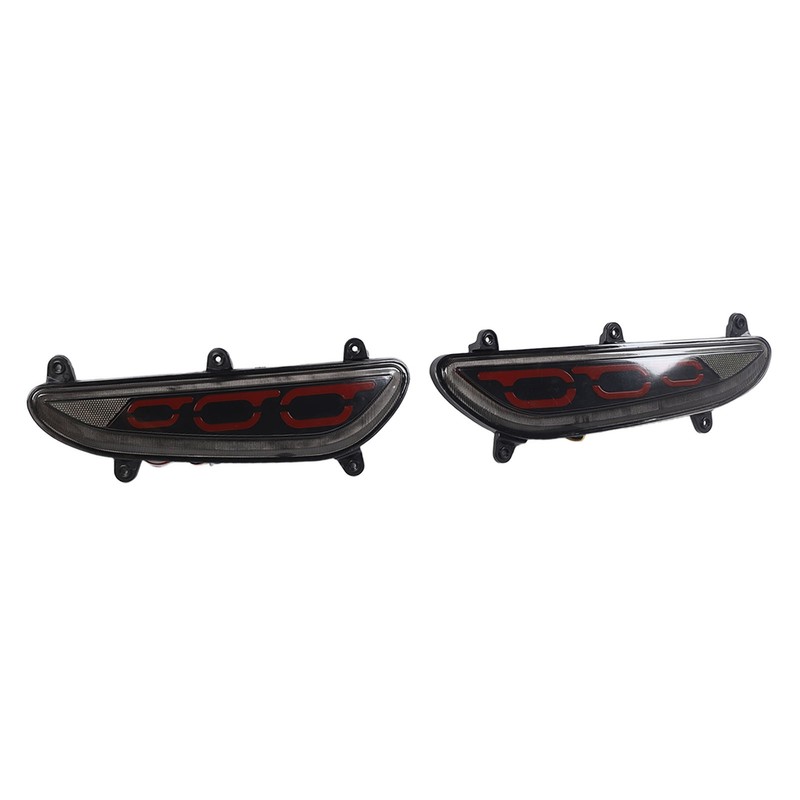 LED Rear Bumper Reflective Fog Brake Turn Indicator Black Left