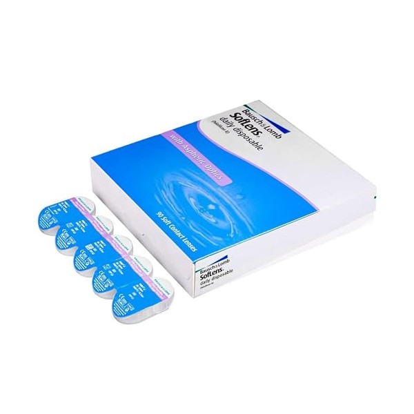 Bausch + Lomb SofLens Daily Disposable Tageslinsen, sphärische Kontaktlinsen, weich,