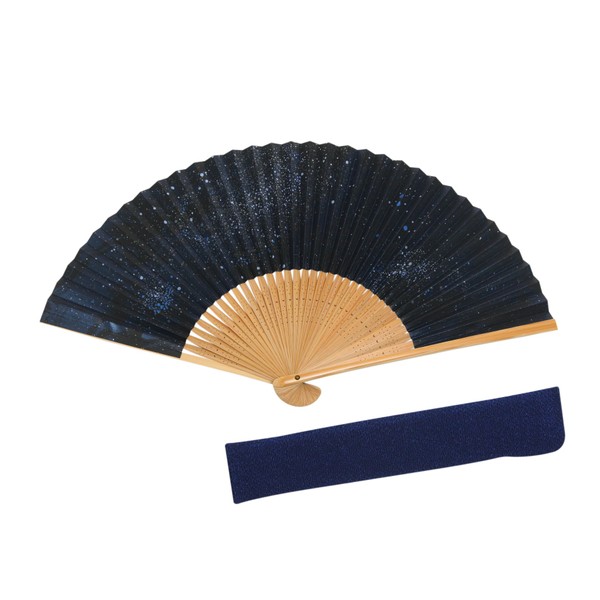 Hasegawa Kyoto Fan, Starry Sky, Kyoto Artisans Handmade, Fan Bag