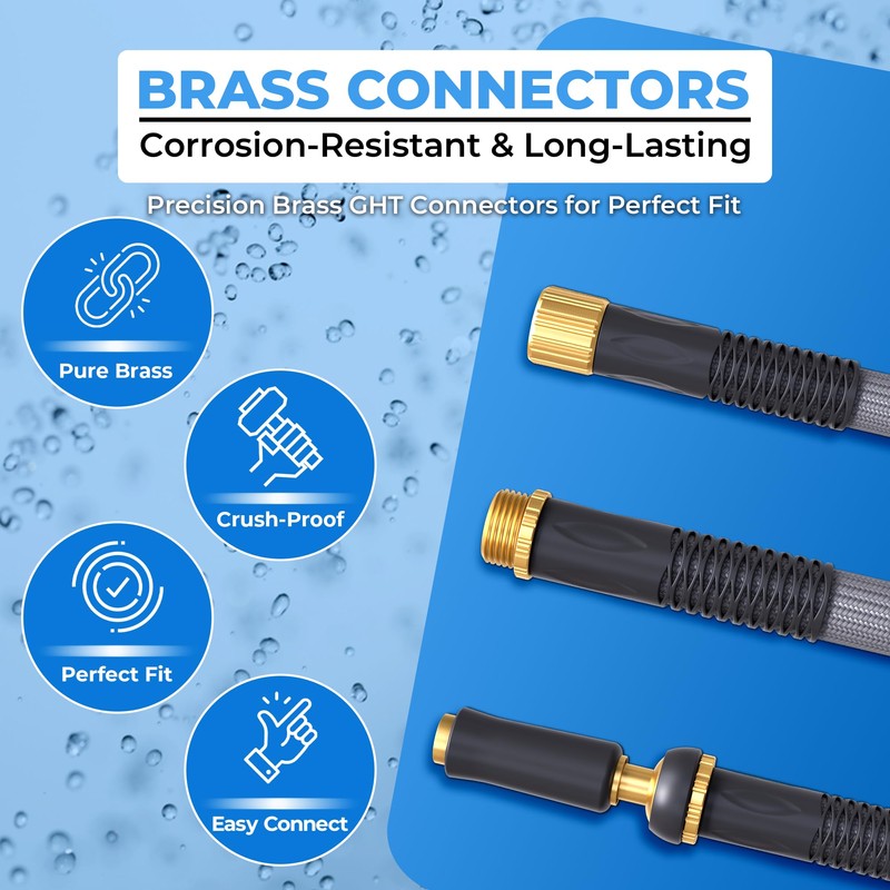 TITAN Garden Hose | Flexible, Lightweight, Kink-Free & Durable Hybrid