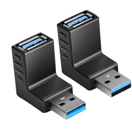 USB 3.0 Adapter 90 Degree Male to Female Combo Vertical Up and Down Angle Coupler Connector by Oxsubor