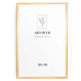 Artower® Picture Frame Gold Metal Thin Frame for 20 x 30 cm Poster Frame Large Collage Picture Frame Metal 20 x 30 cm Aluminium Slim Picture Frame Gold Poster Frame
