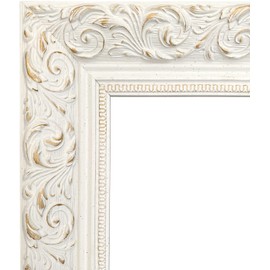 West Frames Bella French Ornate Embossed Wood Wall Picture Frame 2.5" Wide (16" x 20" Frame with Plexiglass & Backing Board, Antique White)
