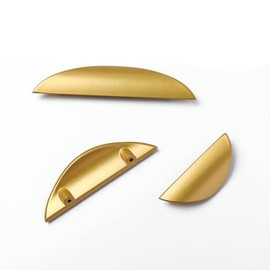 Guolich Pack of 2 Kitchen Drawer Handle Door Handles Zinc Alloy Modern Gold Fittings for Wardrobe Bathroom Chest of Drawers (Hole Centres 1.25 Inch 32 mm)