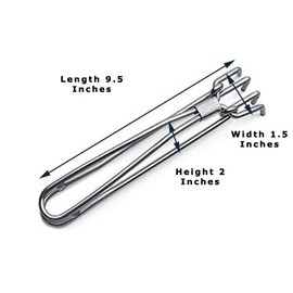 Shradha Trading Stainless Steel Wire Tongs, Kitchen Aid Tongs, Silver, 9.5 X 1.5 X 2 Inches