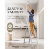 SOLADDER 5 Step Ladder, Folding Step Stool, White Foldable Iron