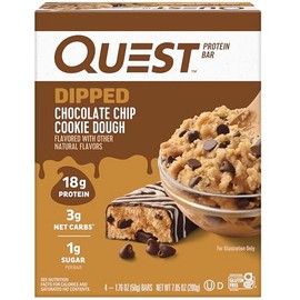 Quest Nutrition Dipped Chocolate Chip Cookie Dough Bars, 4 count