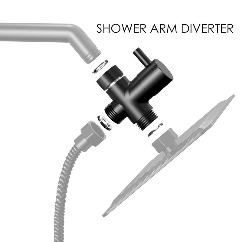 Linkidea Solid Brass G1/2" Shower Arm Head Diverter Valve, Shower