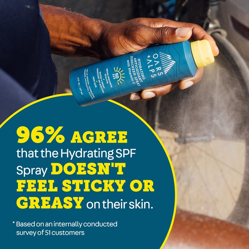 Oars + Alps SPF 50 Body Sunscreen Spray, Clear +