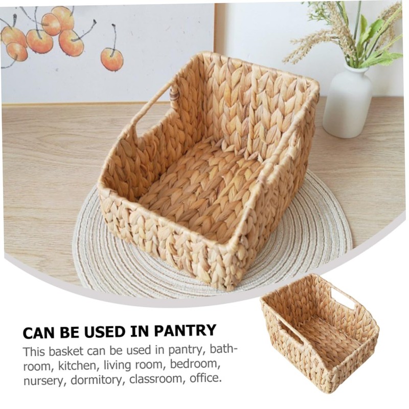 Alipis Versatile Storage Basket Woven Desktop Organizer for Kitchen Office