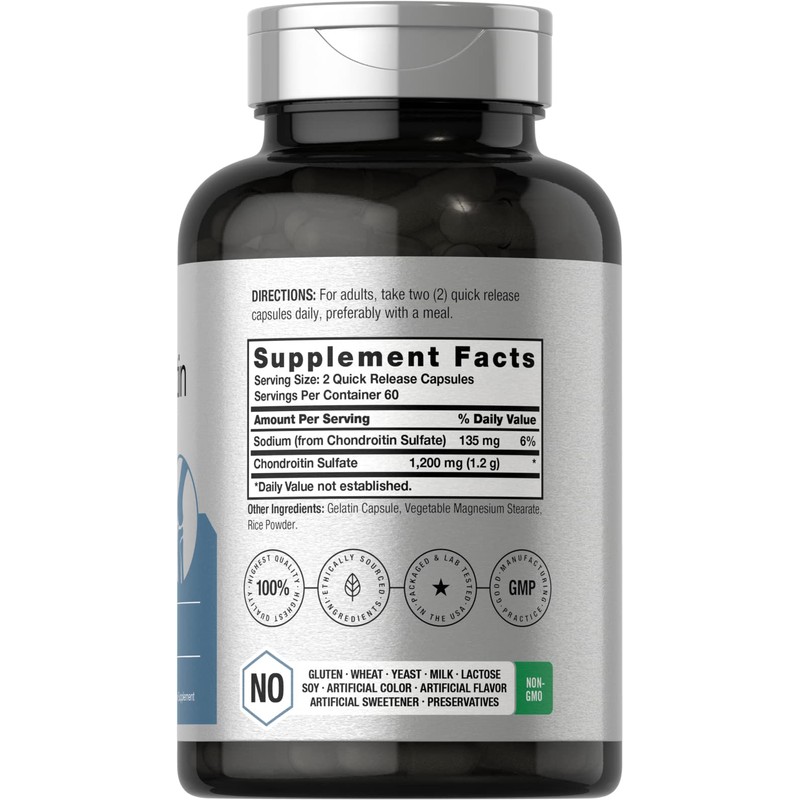Horbaäch Chondroitin Sulfate 1200mg | 120 Capsules | Non-GMO &