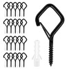 Screw Hooks, 20 Pieces Black Screw Hooks, Ceiling Hooks, Wall