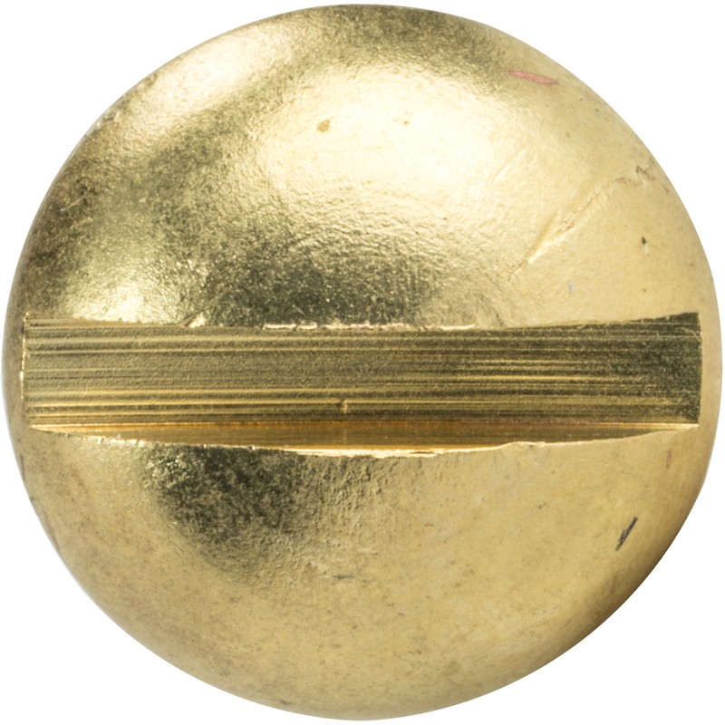 #12 x 1-1/4" Round Head Wood Screws, Solid Brass, Slotted
