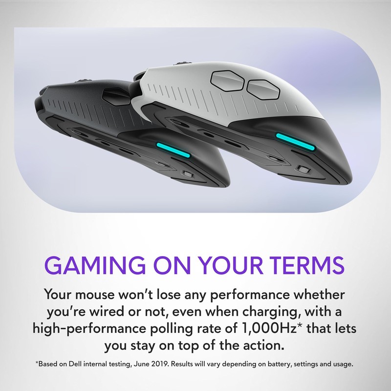 Alienware Wired/Wireless Gaming Mouse AW610M - 16000 DPI, Optical Sensor,