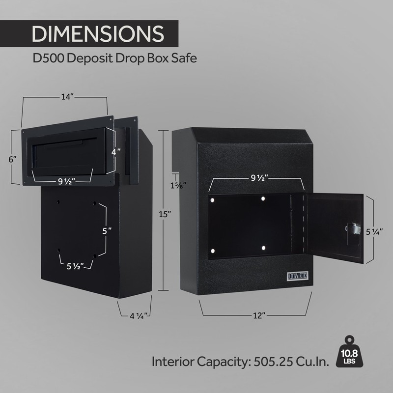 Durabox Through-the-Door Drop Box Deposit Safe 12 x 6 x